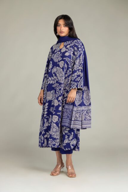 Floral Navy Pants - View 1