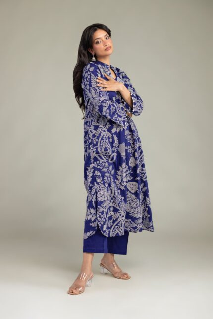 Floral Navy Pants - View 2