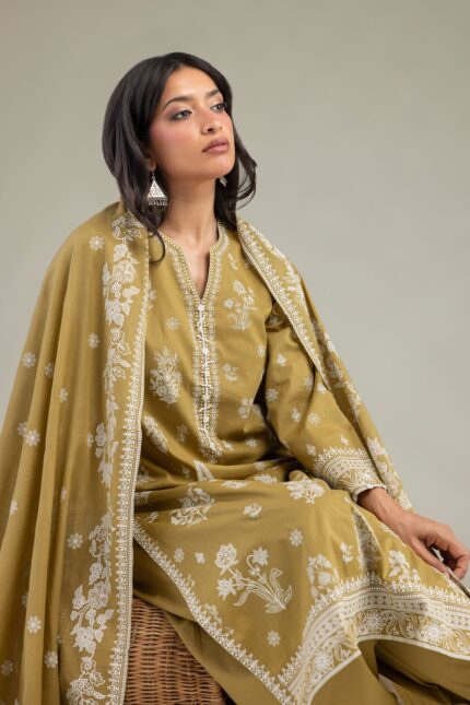 Floral Lawn Dupatta - View 2