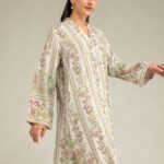 Floral V-Neck Kurta - View 1