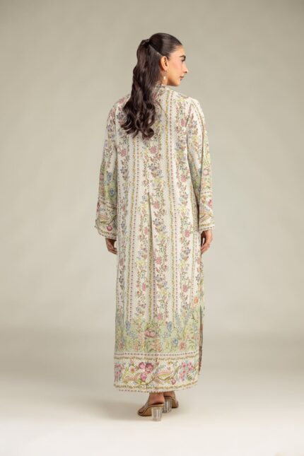Floral V-Neck Kurta - View 2