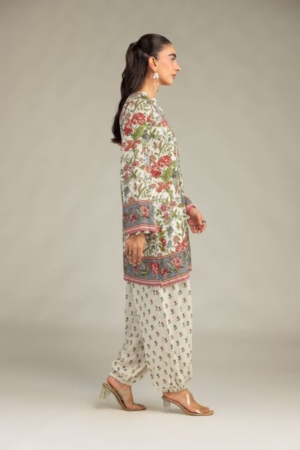 Floral Silk Pants - View 1