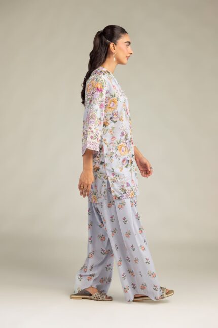 Floral Silk Pants - View 2