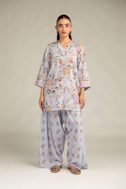 Floral Silk Pants - View 1