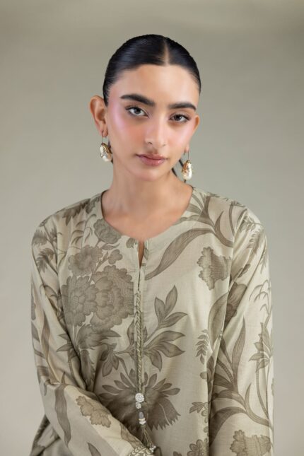 Floral Cambric Kurta - View 1