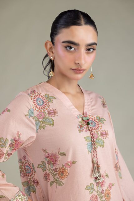 Pink Cambric Kurta - View 1