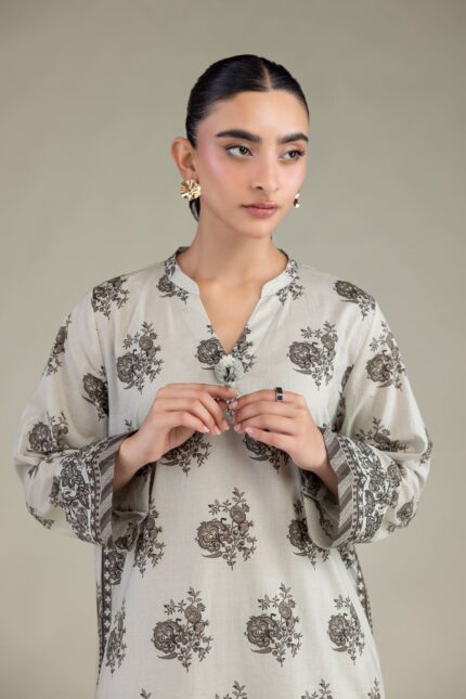 Floral Longline Kurta - View 1