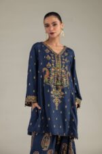 Navy Silk Kurta - V2