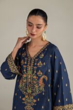 Navy Silk Kurta - V3