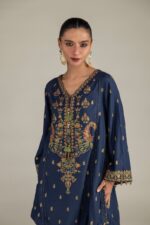 Navy Silk Kurta - V5