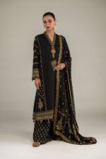 Black Chiffon Dupatta - V3
