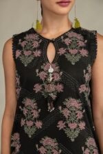 Black Sleeveless Kurta - View 3
