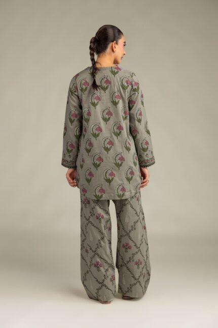 Gray Cambric Kurta - View 1