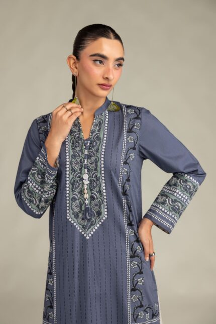 Floral Cambric Kurta - View 1