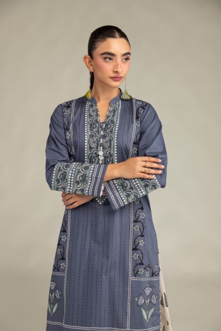 Floral Cambric Kurta - View 2