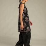 Floral Black Shalwar - View 1