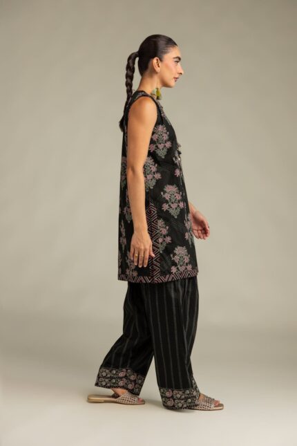 Floral Black Shalwar - View 1