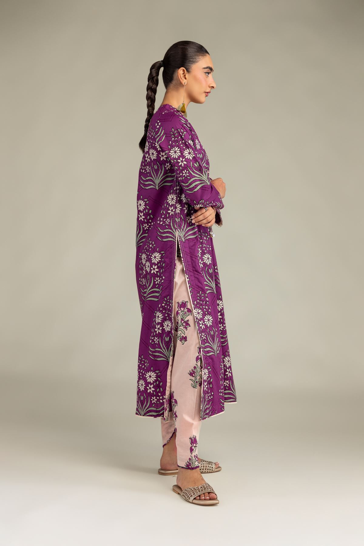 12-26-301-b-d1_multi_1-1.jpg Floral Pink Shalwar - View 1