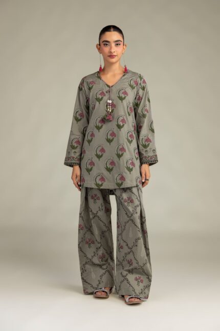 Floral Gray Shalwar - View 1