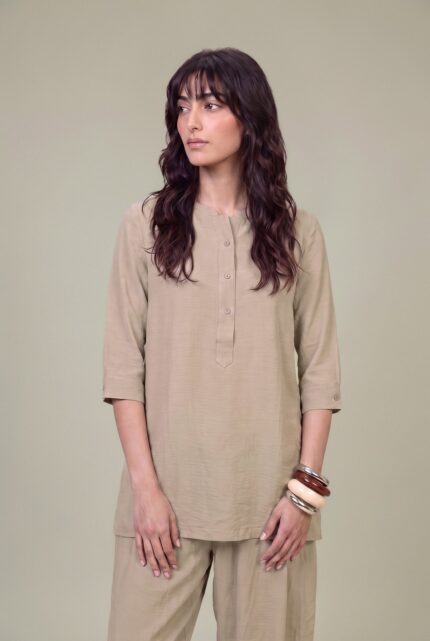 Solid Beige Shirt - V1