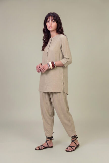 Solid Beige Trousers - V1