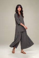 Gray Solid Trousers - V2