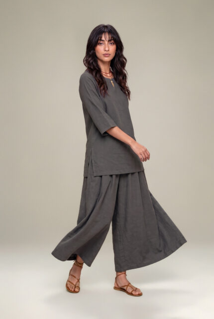 Gray Solid Trousers - V2