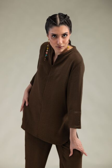Solid V-Neck Tunic - V2