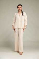 Beige Solid Trousers - V2