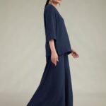 Navy Georgette Trousers - V1