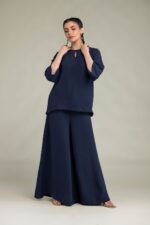 Navy Georgette Trousers - V2