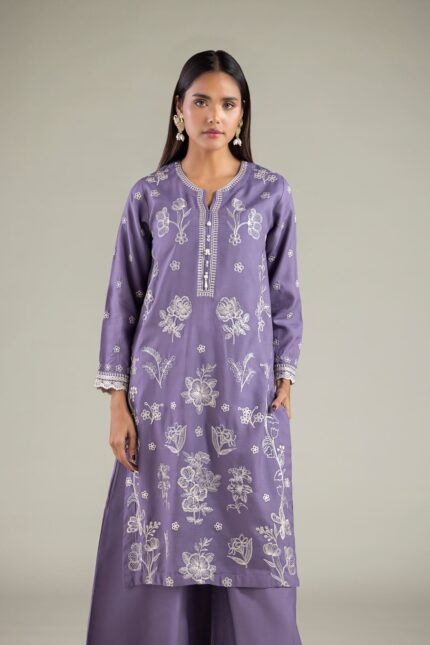 Floral V-Neck Kurta - V2