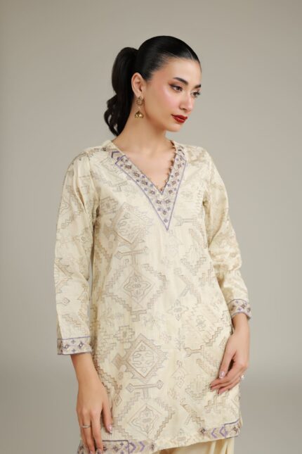 Geometric Silk Kurta - V2