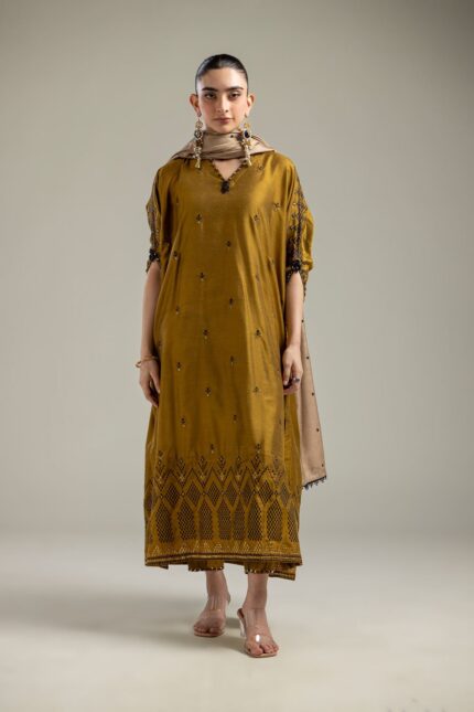 Silk Mustard Pants - V1