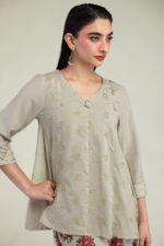 Beige V-Neck Kurta - V3
