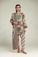 Beige Floral Shalwar - V1