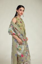 Floral Beige Dupatta - V2