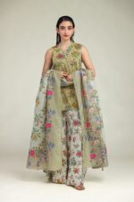 Floral Beige Dupatta - V3
