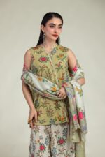 Floral Beige Dupatta - V4