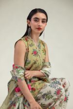 Floral Beige Dupatta - V5