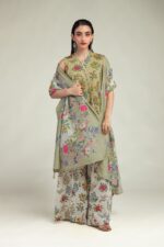 Floral Beige Dupatta - V6