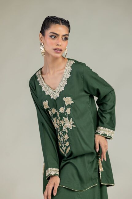 Floral Green Kurta - V2