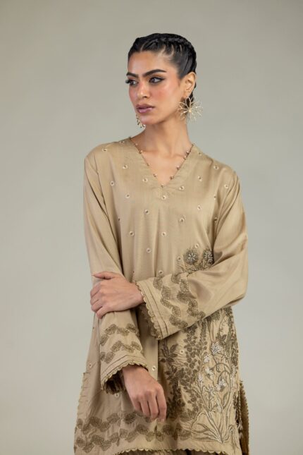 Floral V-Neck Kurta - V2
