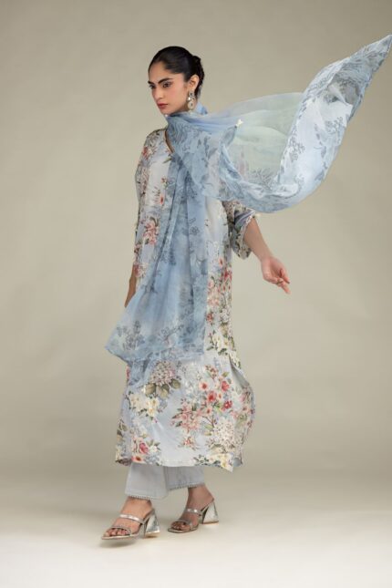 Floral Chiffon Dupatta - V2