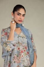 Floral Chiffon Dupatta - V6