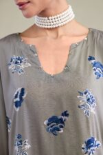 Floral Silk Kurta - V3