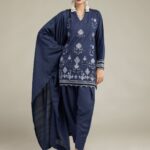 Navy Tassel Dupatta - V1
