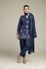 Navy Tassel Dupatta - V5