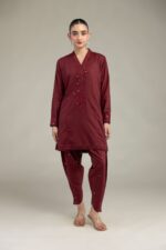 Maroon Silk Shalwar - V2