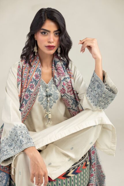 Floral V-Neck Kurta - V1